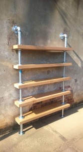 Oregon and Galvanised Pipi Bookshelf